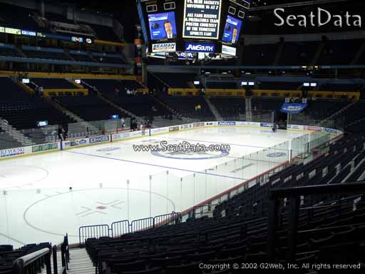 Seat view from section 101 at Bridgestone Arena, home of the Nashville Predators